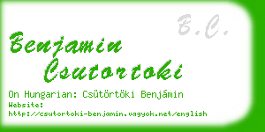 benjamin csutortoki business card
