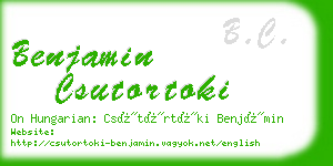 benjamin csutortoki business card